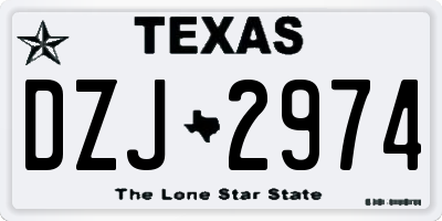 TX license plate DZJ2974