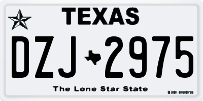 TX license plate DZJ2975