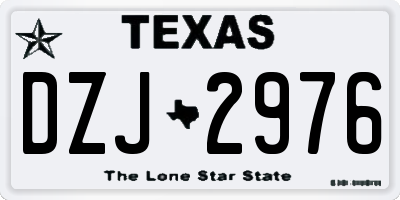 TX license plate DZJ2976