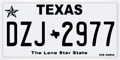 TX license plate DZJ2977