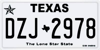 TX license plate DZJ2978