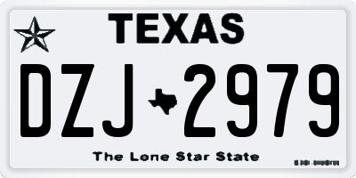 TX license plate DZJ2979