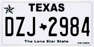 TX license plate DZJ2984