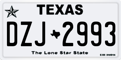 TX license plate DZJ2993