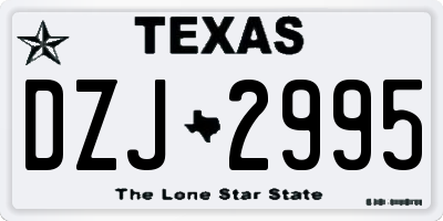 TX license plate DZJ2995