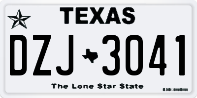 TX license plate DZJ3041