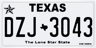 TX license plate DZJ3043