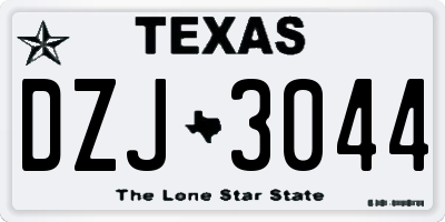 TX license plate DZJ3044