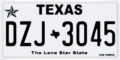 TX license plate DZJ3045