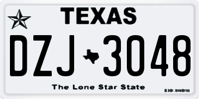 TX license plate DZJ3048