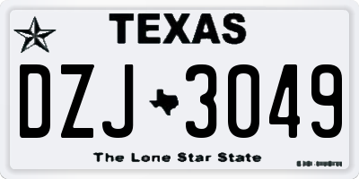 TX license plate DZJ3049