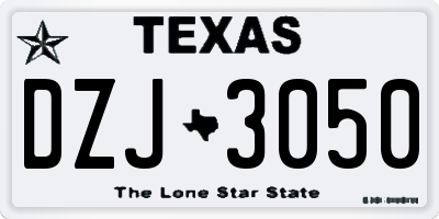 TX license plate DZJ3050