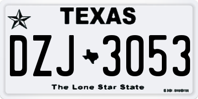 TX license plate DZJ3053