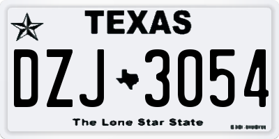 TX license plate DZJ3054