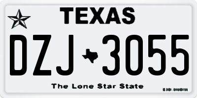 TX license plate DZJ3055