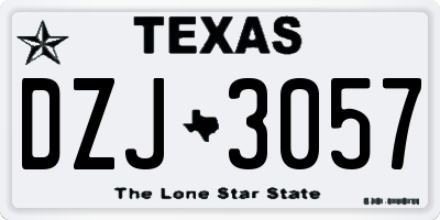 TX license plate DZJ3057