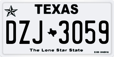 TX license plate DZJ3059