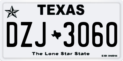 TX license plate DZJ3060