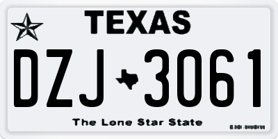 TX license plate DZJ3061