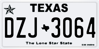 TX license plate DZJ3064