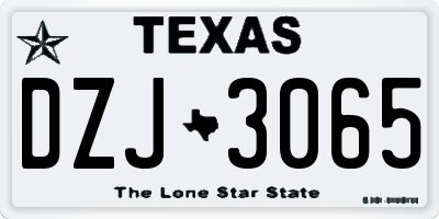 TX license plate DZJ3065
