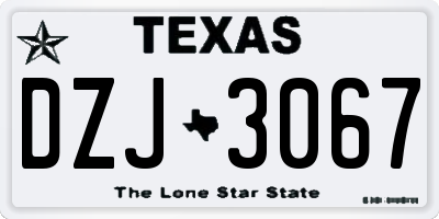 TX license plate DZJ3067