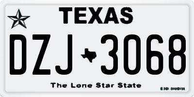 TX license plate DZJ3068
