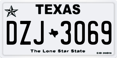 TX license plate DZJ3069