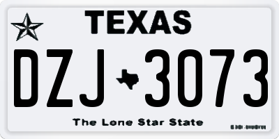 TX license plate DZJ3073