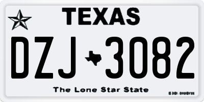TX license plate DZJ3082