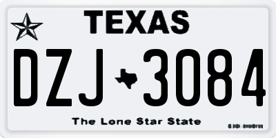 TX license plate DZJ3084