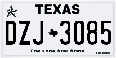 TX license plate DZJ3085