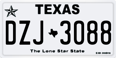 TX license plate DZJ3088