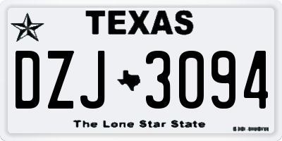 TX license plate DZJ3094