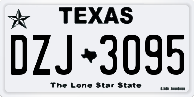 TX license plate DZJ3095