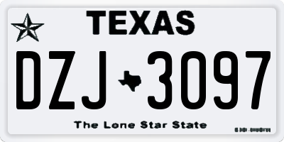 TX license plate DZJ3097