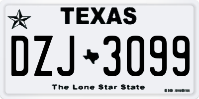TX license plate DZJ3099