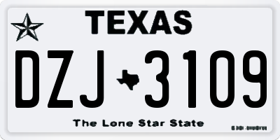 TX license plate DZJ3109