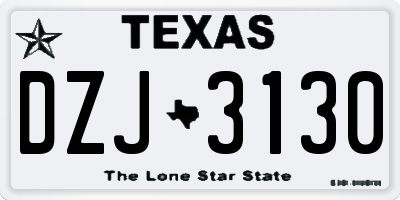 TX license plate DZJ3130