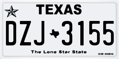 TX license plate DZJ3155