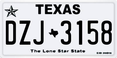 TX license plate DZJ3158