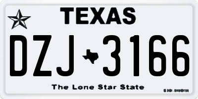 TX license plate DZJ3166