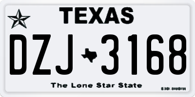 TX license plate DZJ3168