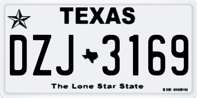 TX license plate DZJ3169