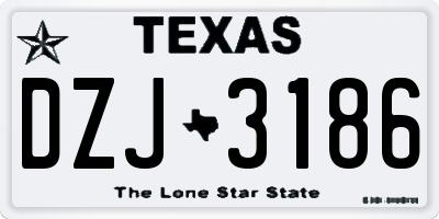 TX license plate DZJ3186