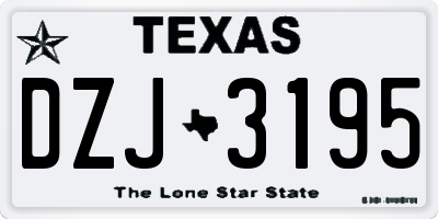 TX license plate DZJ3195