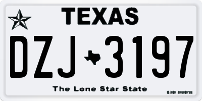 TX license plate DZJ3197