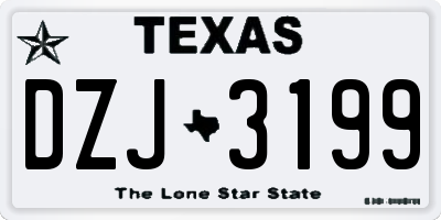 TX license plate DZJ3199