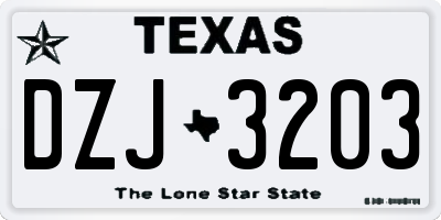 TX license plate DZJ3203