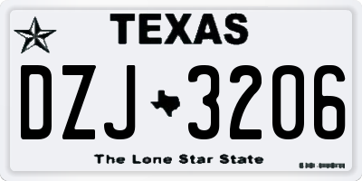 TX license plate DZJ3206